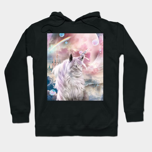 Space Rainbow Caticorn Cat Unicorn Hoodie by Random Galaxy